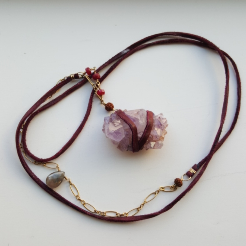 Handmade quartz necklace